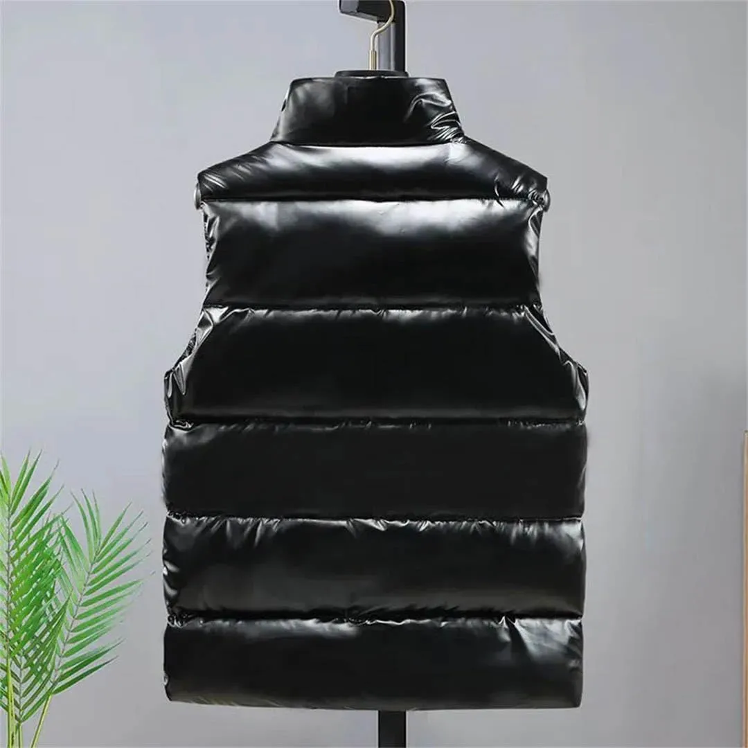 Autumn Winter Women's Vest Sleeveless Jackets Golden Cotton Padded Down Vest Loose Warm Waistcoat