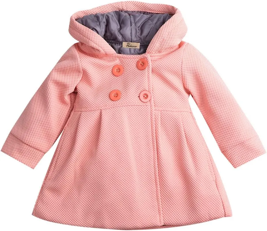 Baby Toddler Girls Fall Winter Trench Coat Wind Hooded Jacket Kids Outerwear