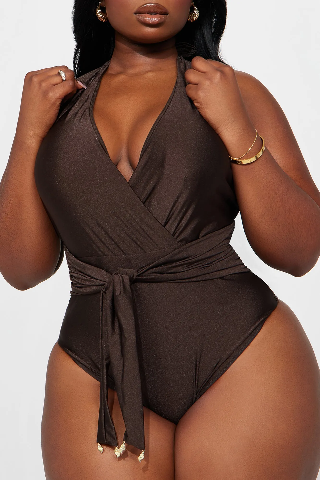 Beach Bliss 1 Piece Swimsuit - Chocolate