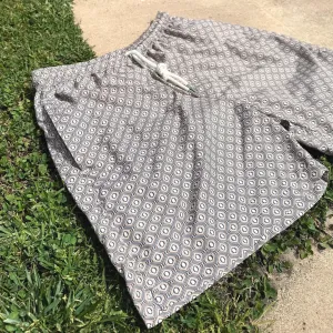 Beige Pattern Swim Shorts
