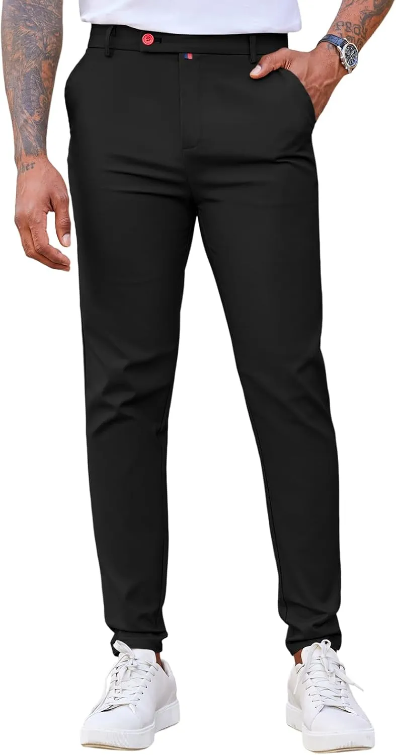 Beotyshow Men's Dress Pants Slim Fit Casual Trendy 2025 Formal Skinny Athletic Stretch Business Pant