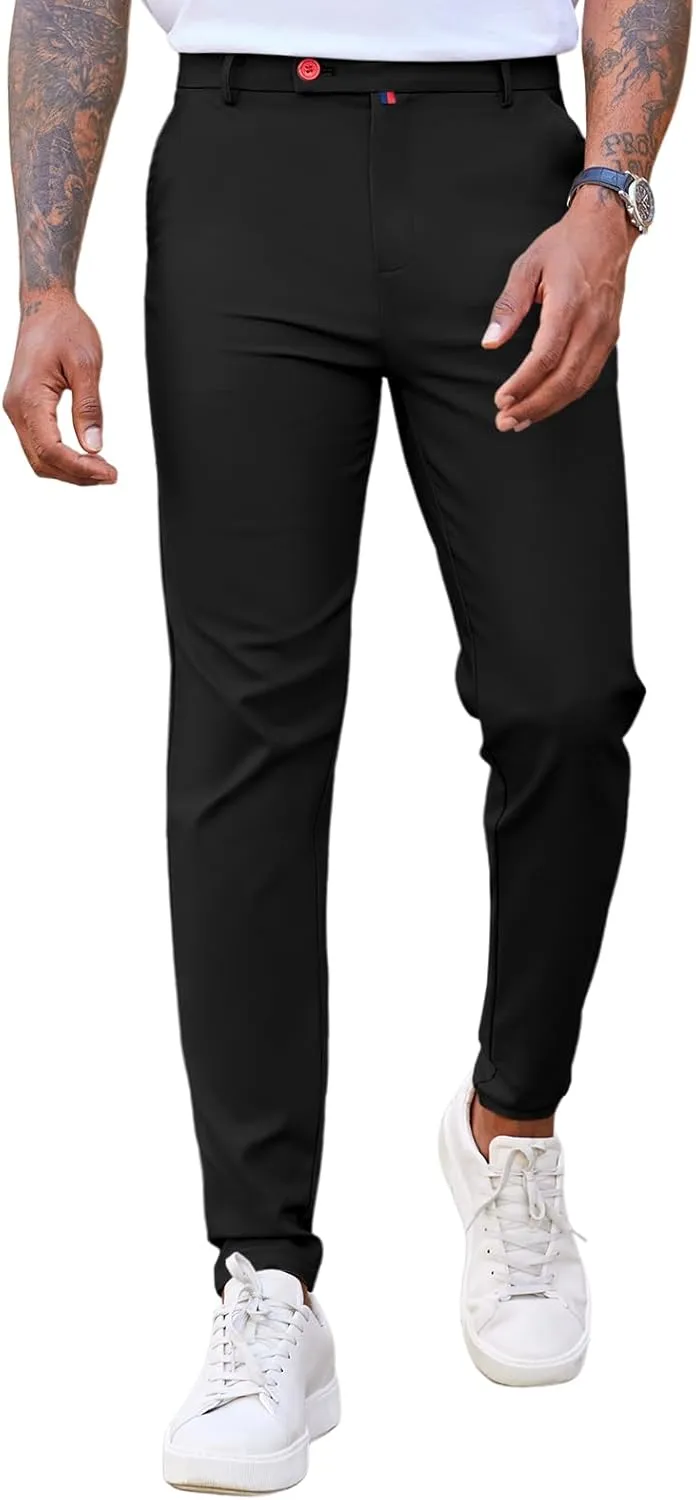 Beotyshow Men's Dress Pants Slim Fit Casual Trendy 2025 Formal Skinny Athletic Stretch Business Pant
