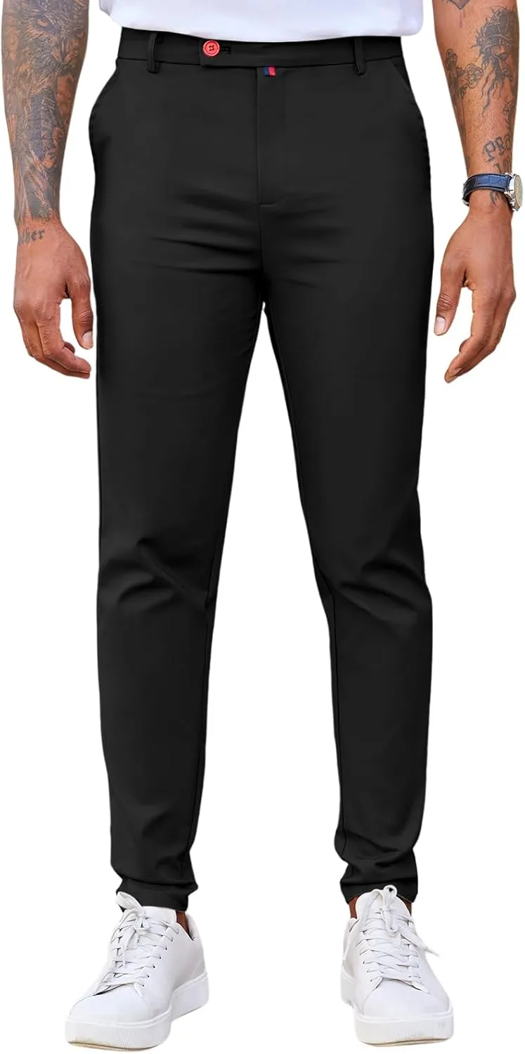 Beotyshow Men's Dress Pants Slim Fit Casual Trendy 2025 Formal Skinny Athletic Stretch Business Pant