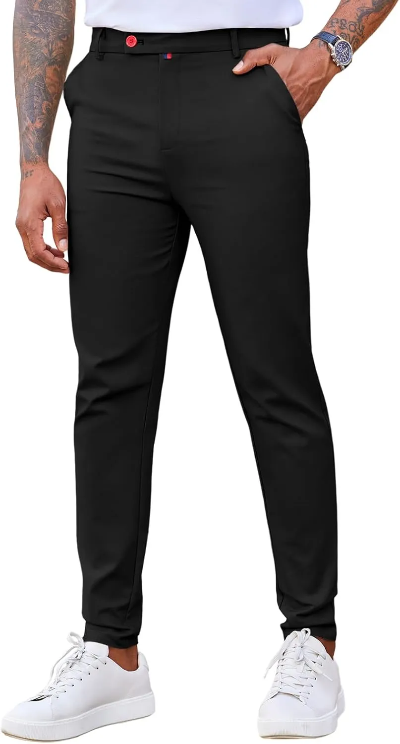 Beotyshow Men's Dress Pants Slim Fit Casual Trendy 2025 Formal Skinny Athletic Stretch Business Pant