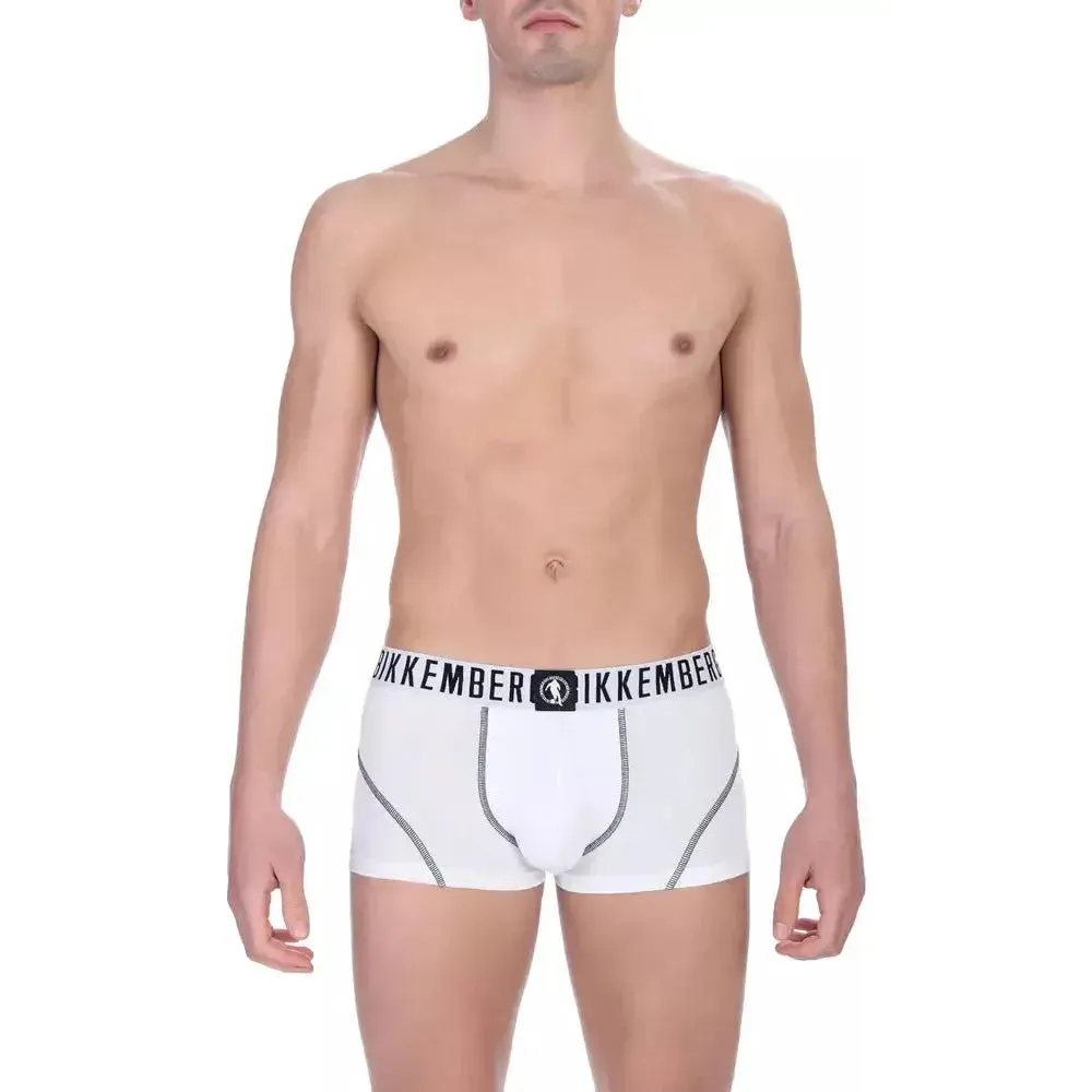 Bikkembergs White Cotton Men Trunk