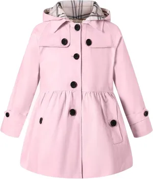 BINPAW Girl's Hooded Trench Coat