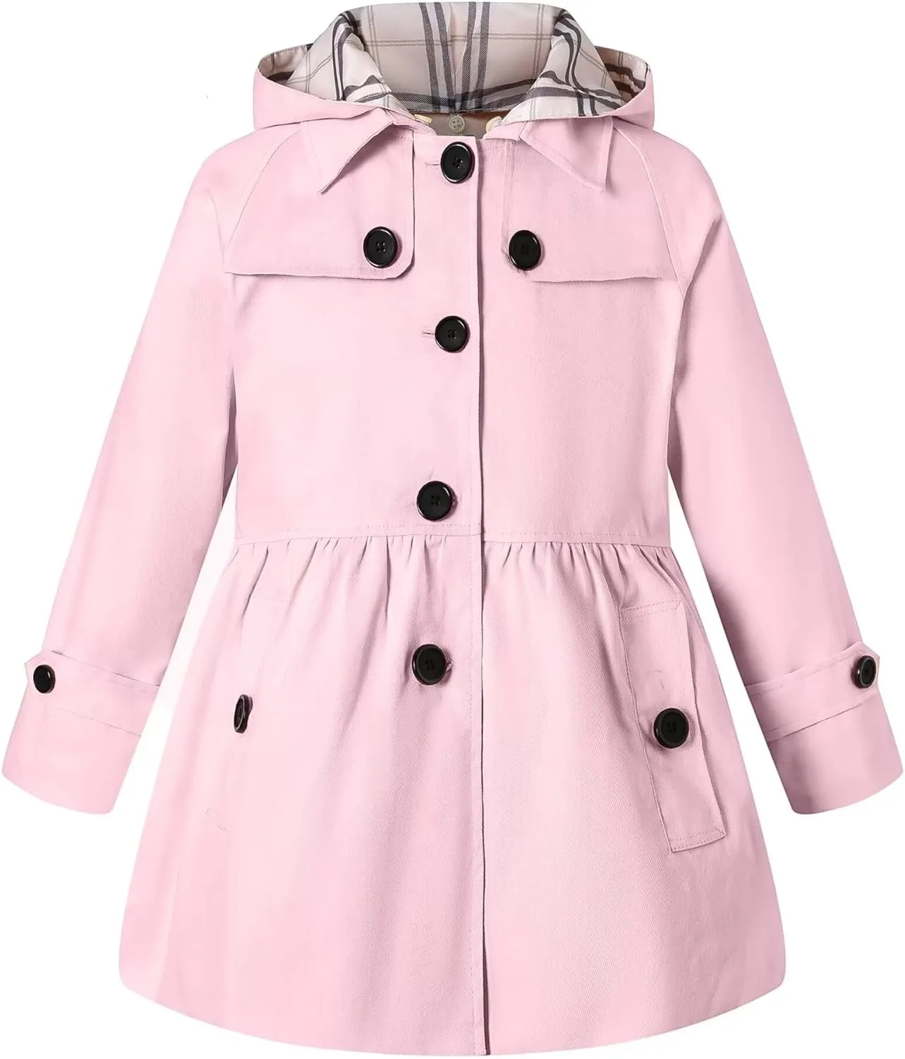BINPAW Girl's Hooded Trench Coat