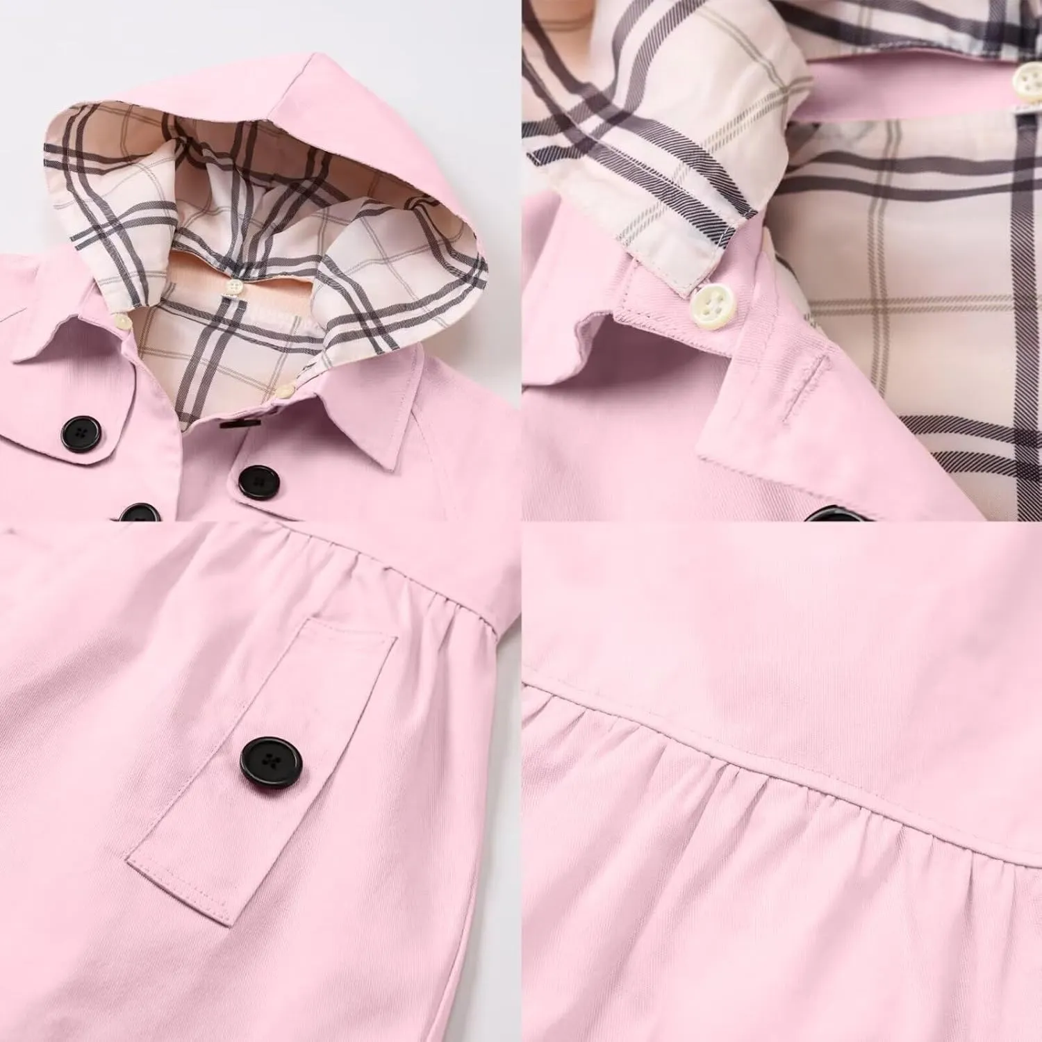 BINPAW Girl's Hooded Trench Coat