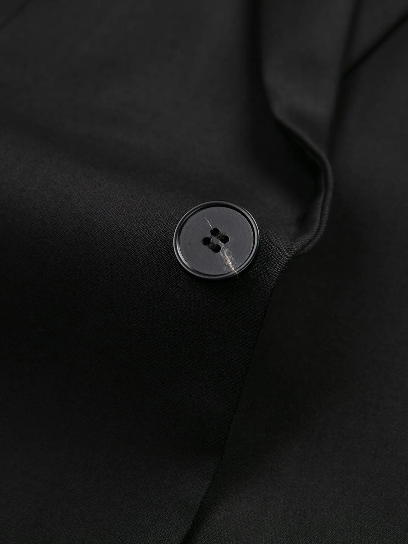 Black Single Button Slit Back Blazer