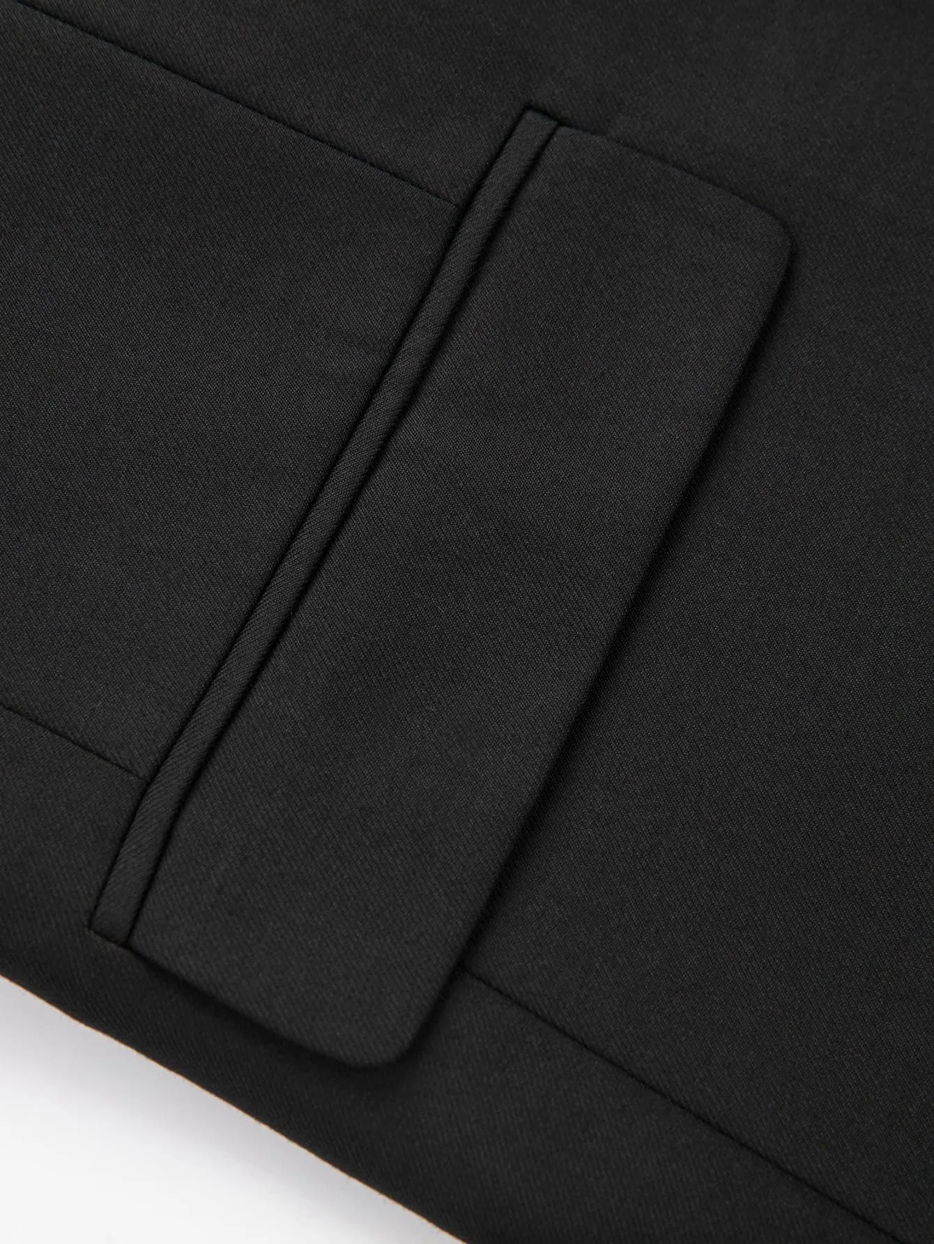 Black Single Button Slit Back Blazer
