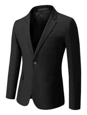 Black Single Button Slit Back Blazer
