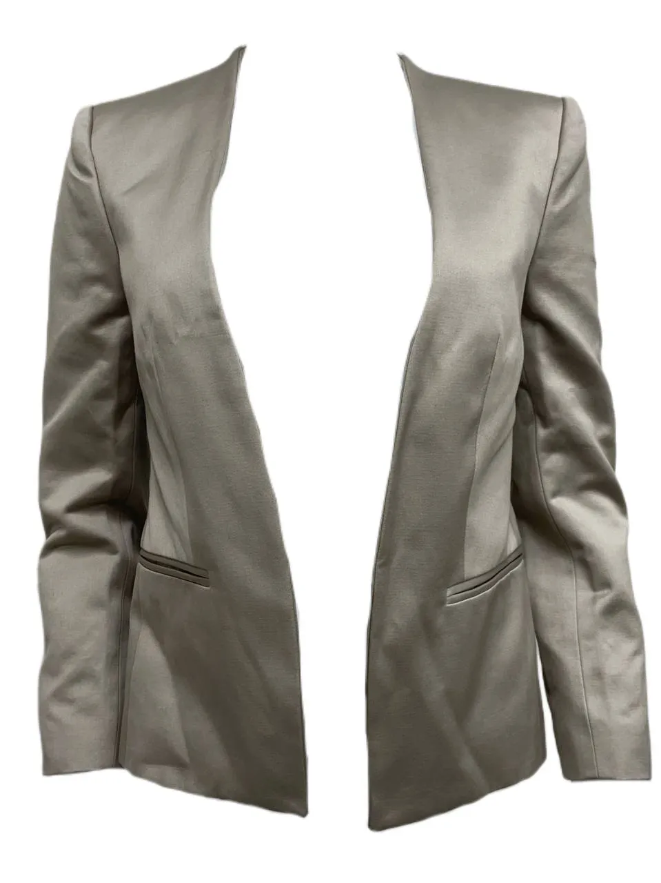 BLK DNM Women's Beige Cotton Open Front Blazer 21 #WBC6201 Size US 6 NWT