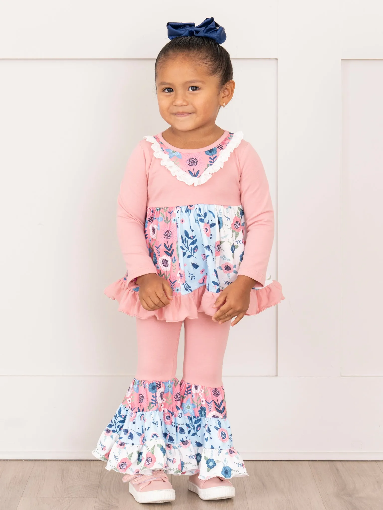 Blush Garden Ruffle Bell Bottoms Outfit