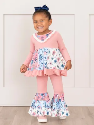 Blush Garden Ruffle Bell Bottoms Outfit