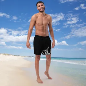Bottom Time Eco-Friendly Men's Swim Trunks, black and white, Octopus, Sets