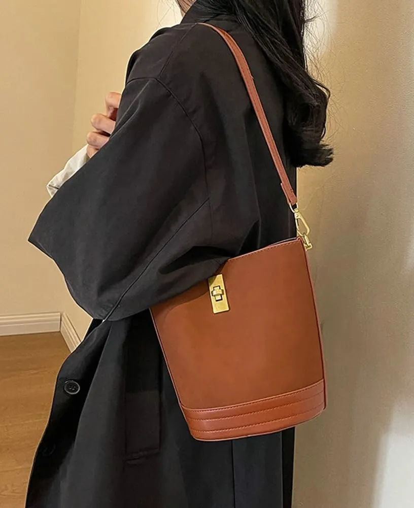 Bucket Bag Crossbody Handbag for Women Fashionable and Versatile Purses Small Tote Work Shoulder Handle Bag
