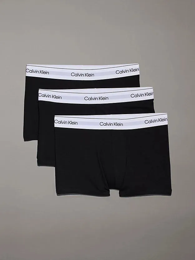 Calvin Klein 3 Pack Men's Modern Cotton Trunks - Black
