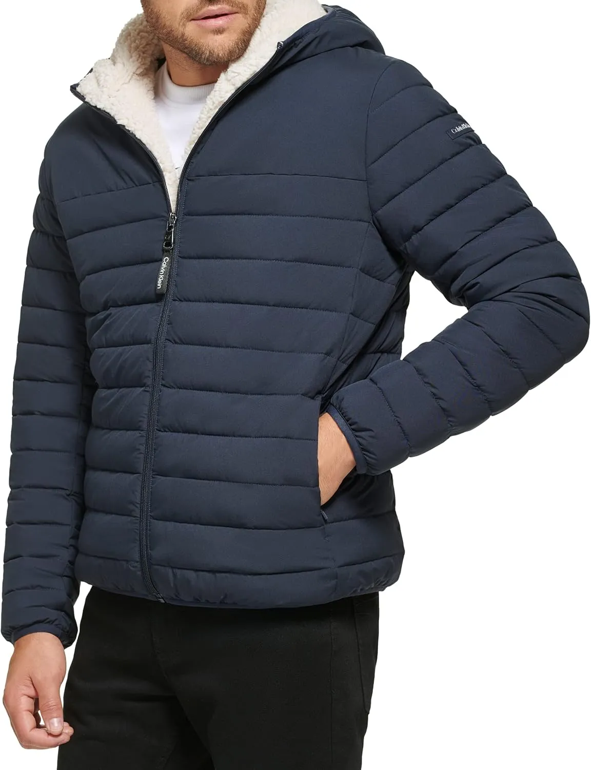 Calvin Klein Men's Mid-weight Sherpa Lined Puffer