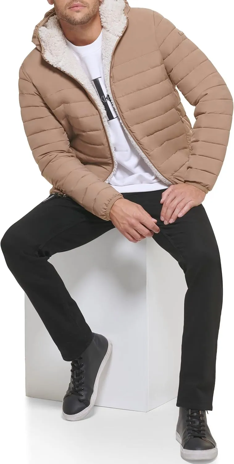 Calvin Klein Men's Mid-weight Sherpa Lined Puffer