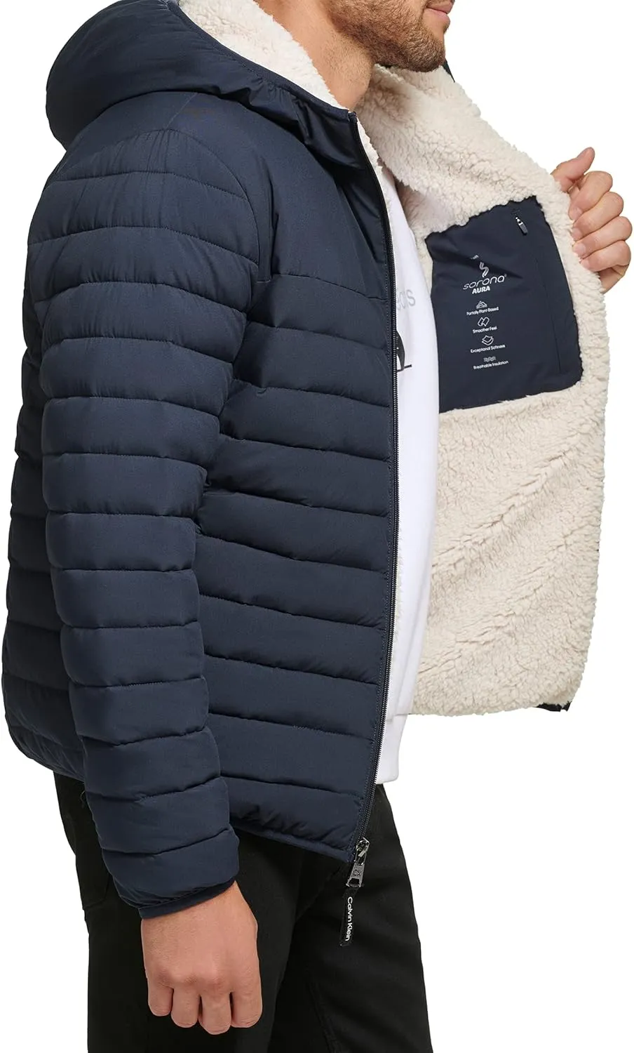 Calvin Klein Men's Mid-weight Sherpa Lined Puffer
