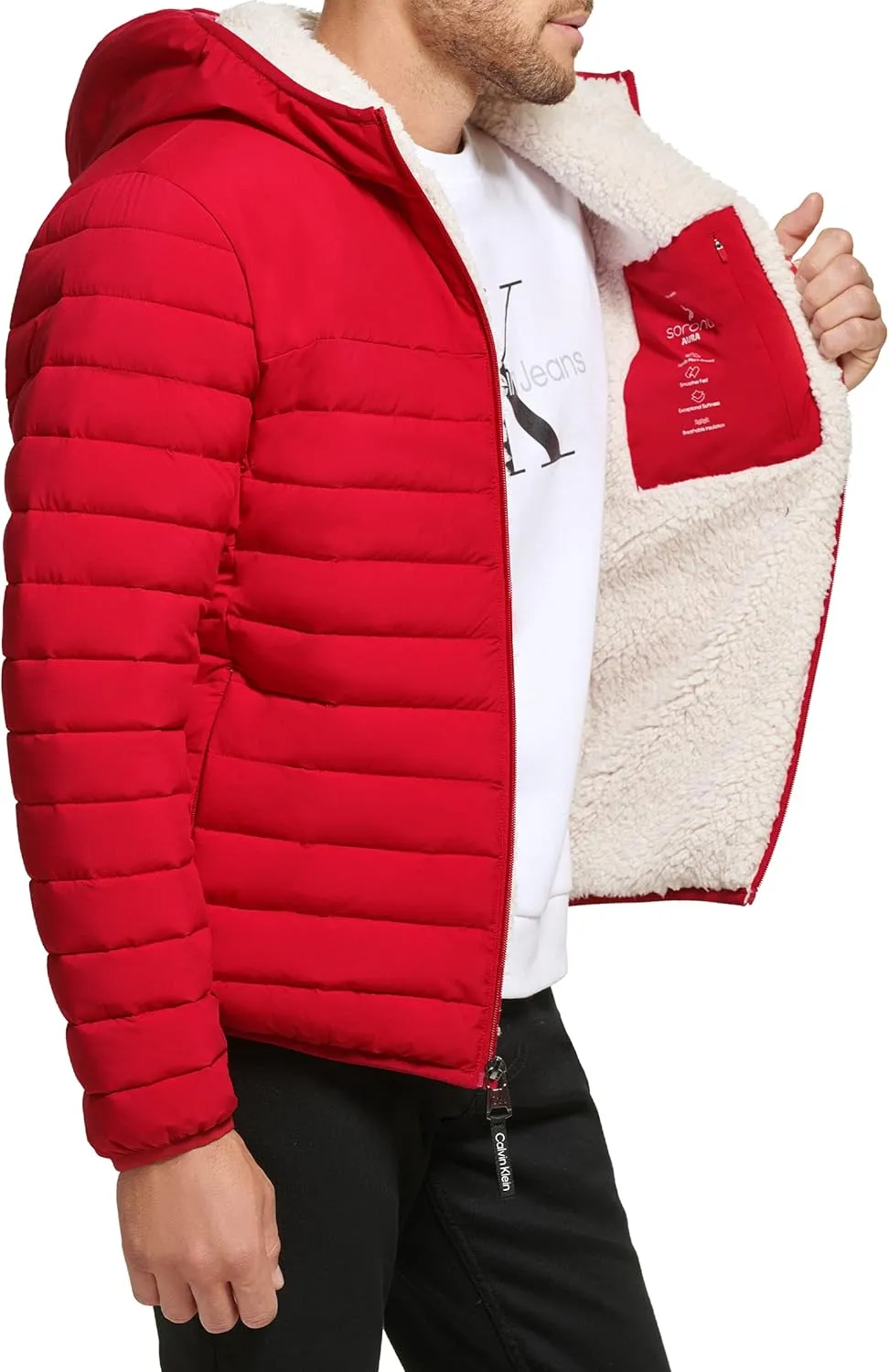 Calvin Klein Men's Mid-weight Sherpa Lined Puffer