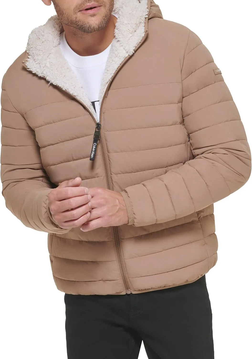 Calvin Klein Men's Mid-weight Sherpa Lined Puffer
