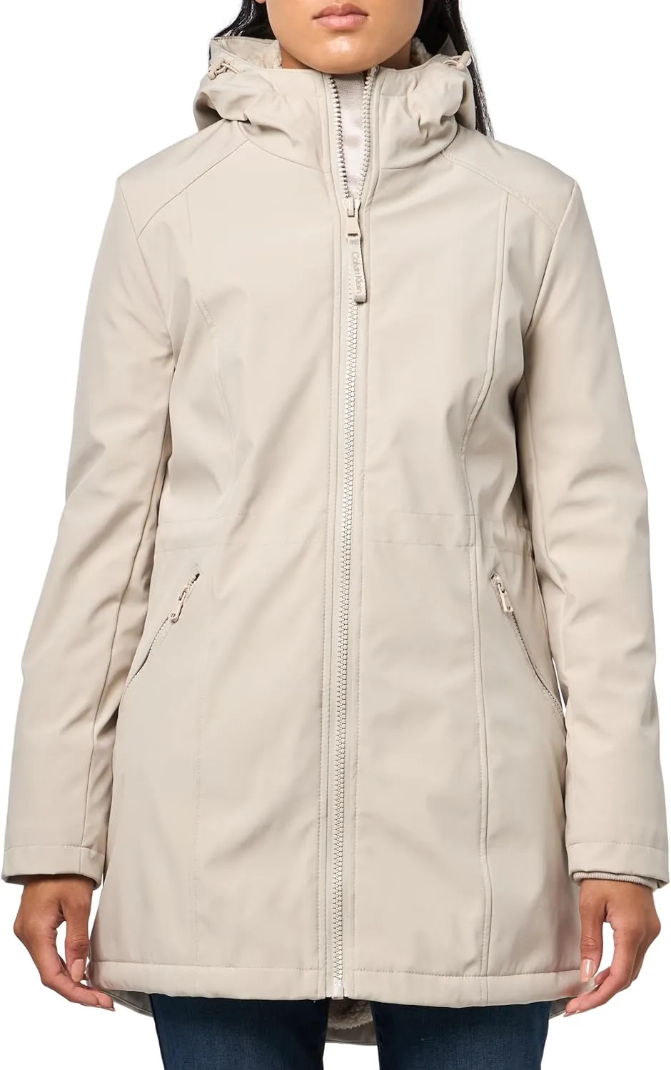 Calvin Klein Women's Hooded Zip Front Long Sleeve Puffer