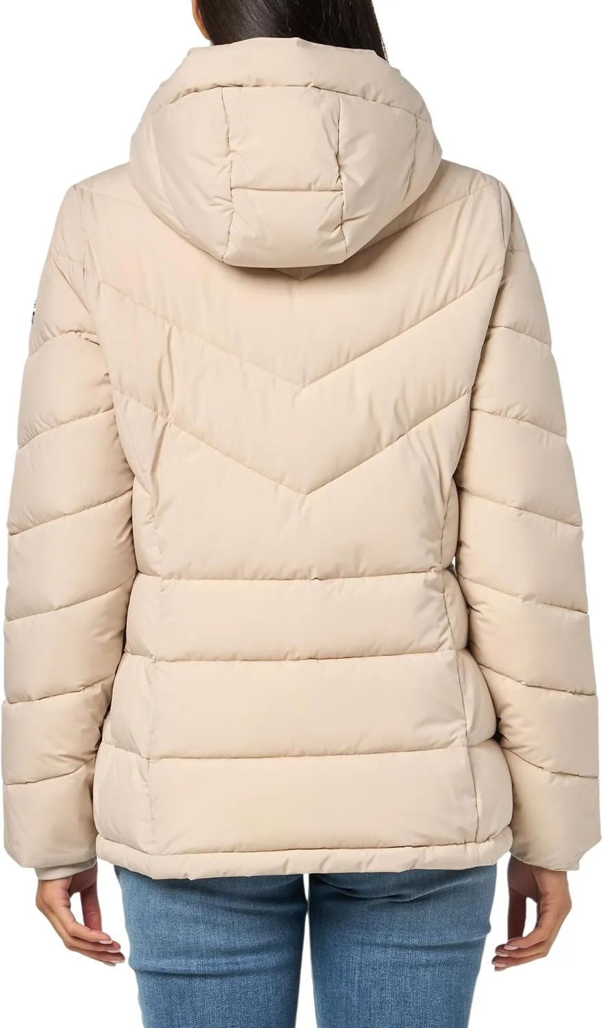 Calvin Klein Women's Hooded Zip Front Puffer Long Sleeve Coat