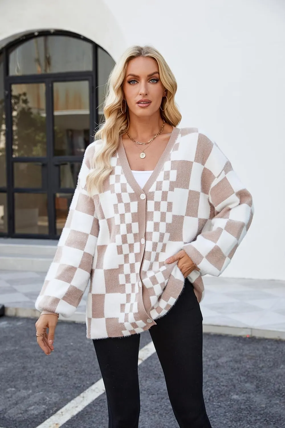 Cardigan Sweaters for Women, Women's Long Sleeve Oversized Open Front Cardigan Button Down Ribbed Loose Knit Outerwear