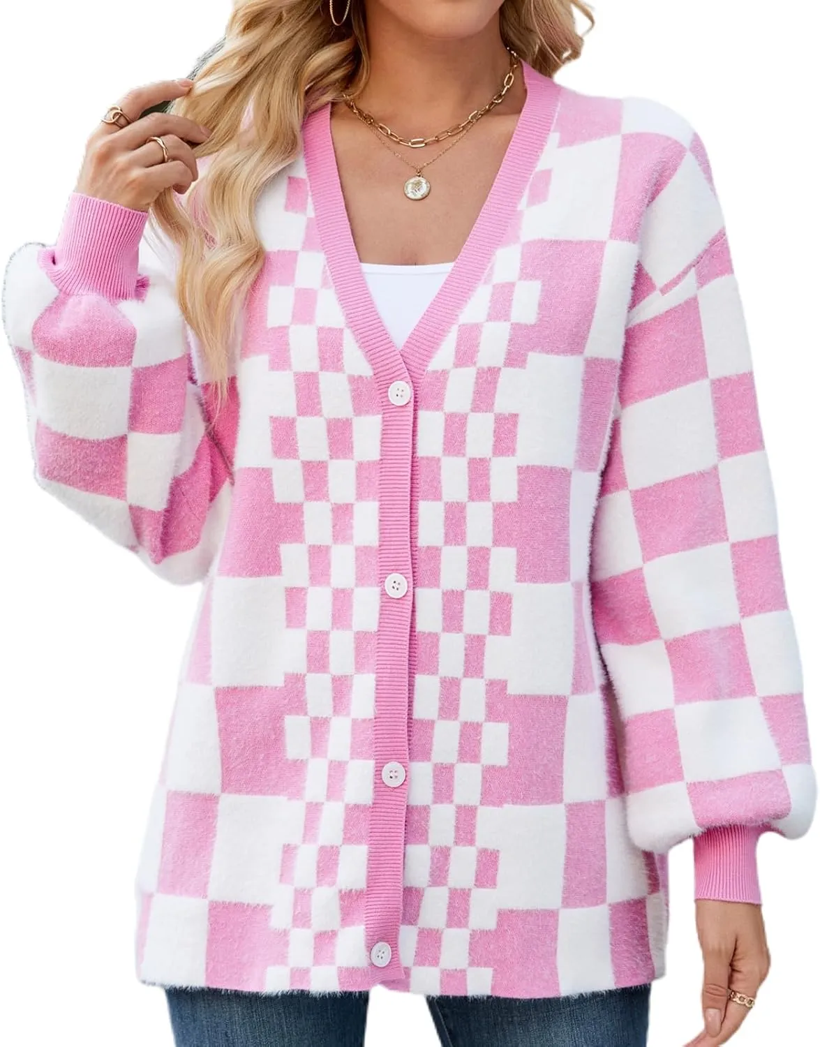 Cardigan Sweaters for Women, Women's Long Sleeve Oversized Open Front Cardigan Button Down Ribbed Loose Knit Outerwear