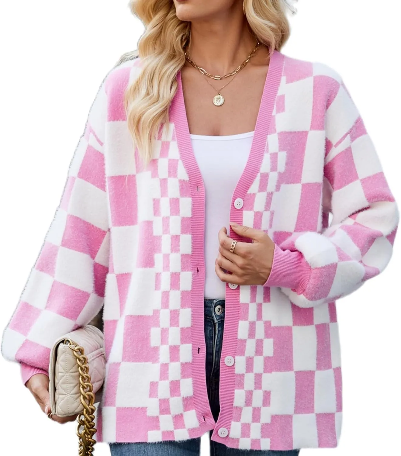 Cardigan Sweaters for Women, Women's Long Sleeve Oversized Open Front Cardigan Button Down Ribbed Loose Knit Outerwear