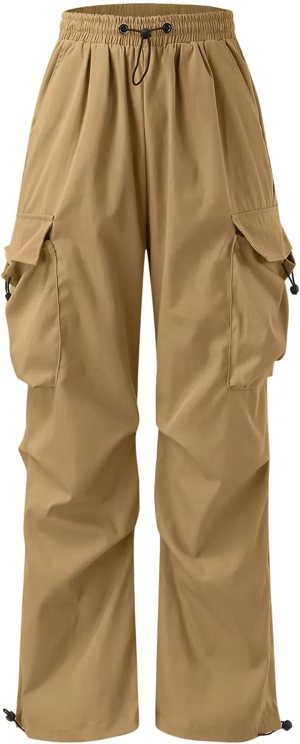 Cargo Pants Men Casual Lightweight Drawstring Waist Pant Hiking Pant Multi Pockets