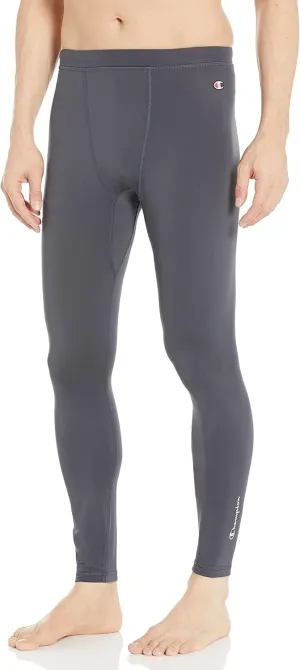 Champion Men's Cold Weather Tights, Moisture-Wicking Athletic Pants, White One Size Large High Rise Slim Fit Modern Leggings