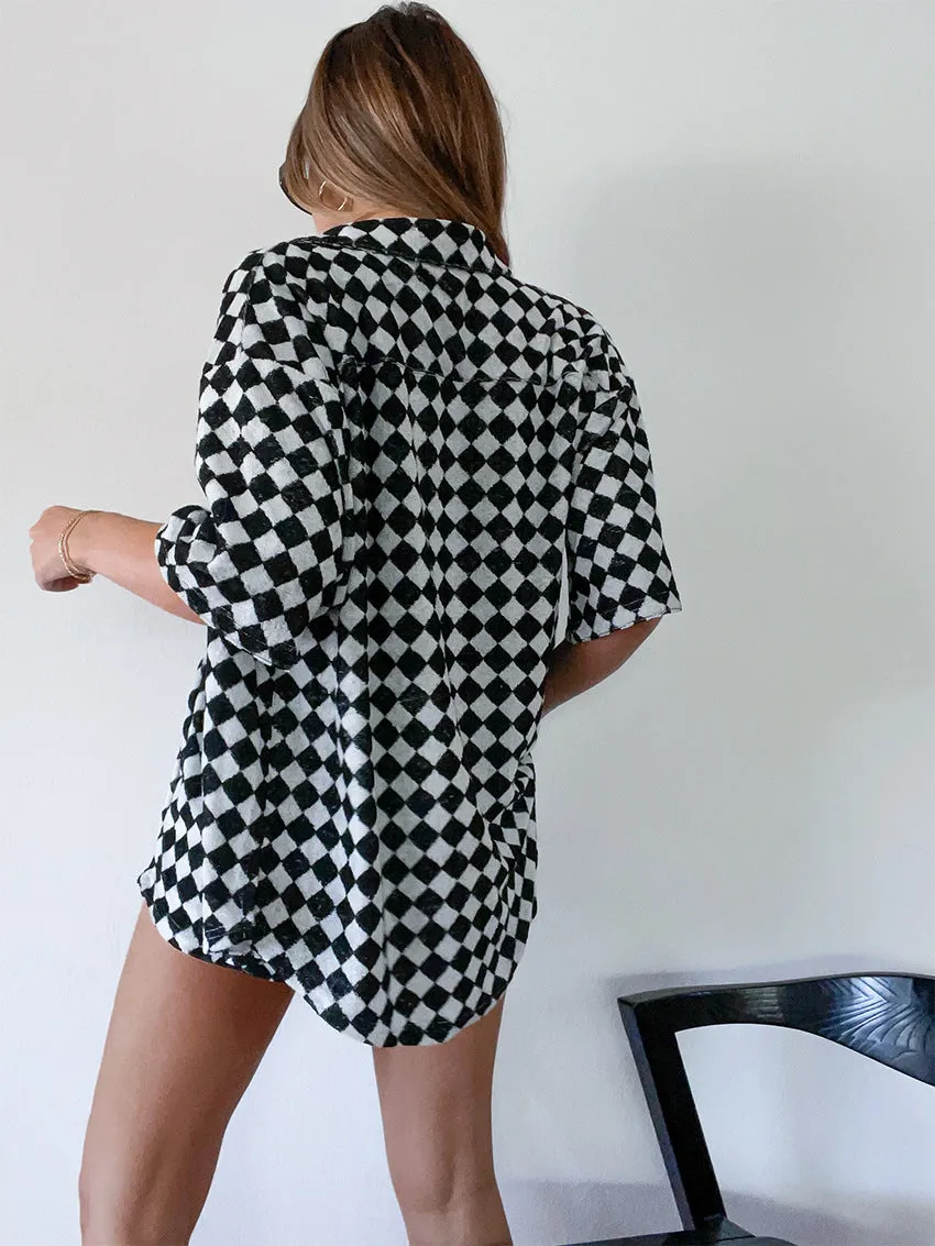 Checkerboard Short Sleeve T-Shirts & Shorts Casual Fashion Suits Wholesale Women'S 2 Piece Sets SON562875