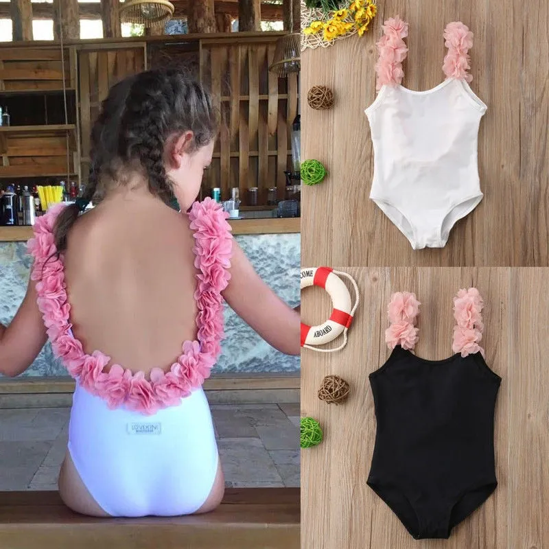 Children Swimwear  Ruffled Cross Bikini Set
