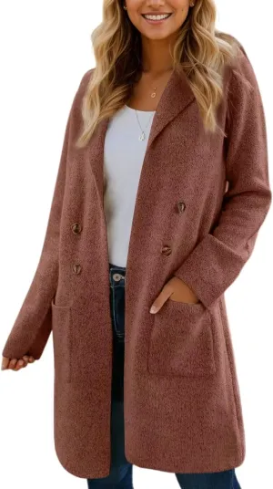 CiCiBird Women Fall Long Cardigan Sweater Trendy Knit Jacket Coat Dressy Blazer Coatigan
