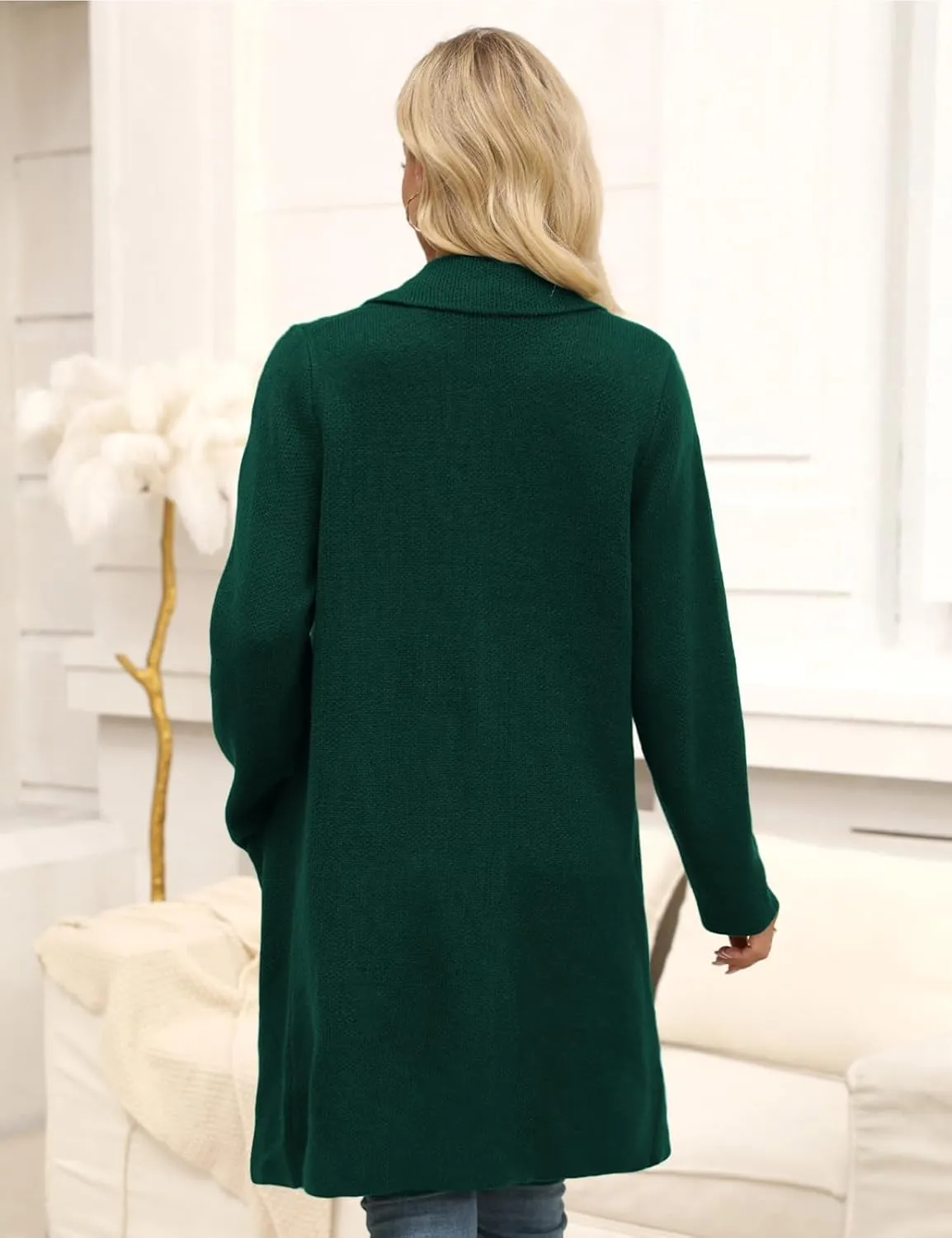 CiCiBird Women Fall Long Cardigan Sweater Trendy Knit Jacket Coat Dressy Blazer Coatigan