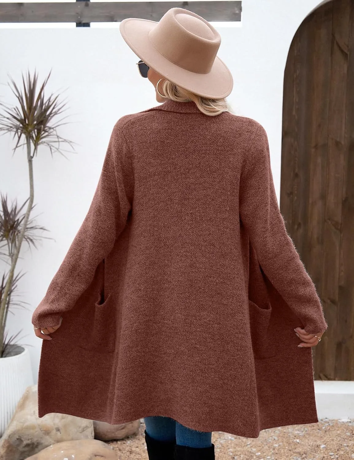 CiCiBird Women Fall Long Cardigan Sweater Trendy Knit Jacket Coat Dressy Blazer Coatigan