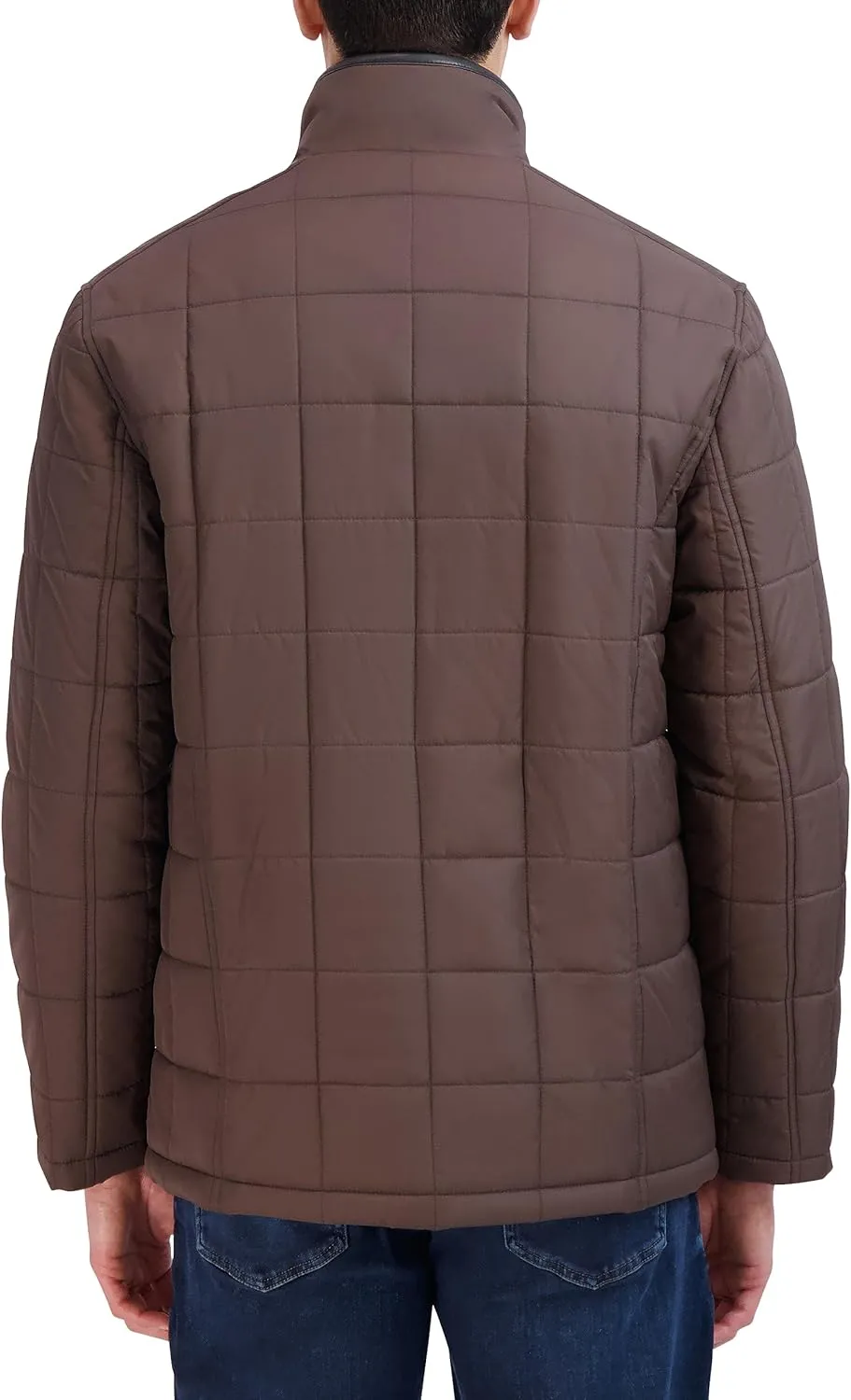 Cole Haan Men's Quilt Jacket with Rib Knit Inner Collar