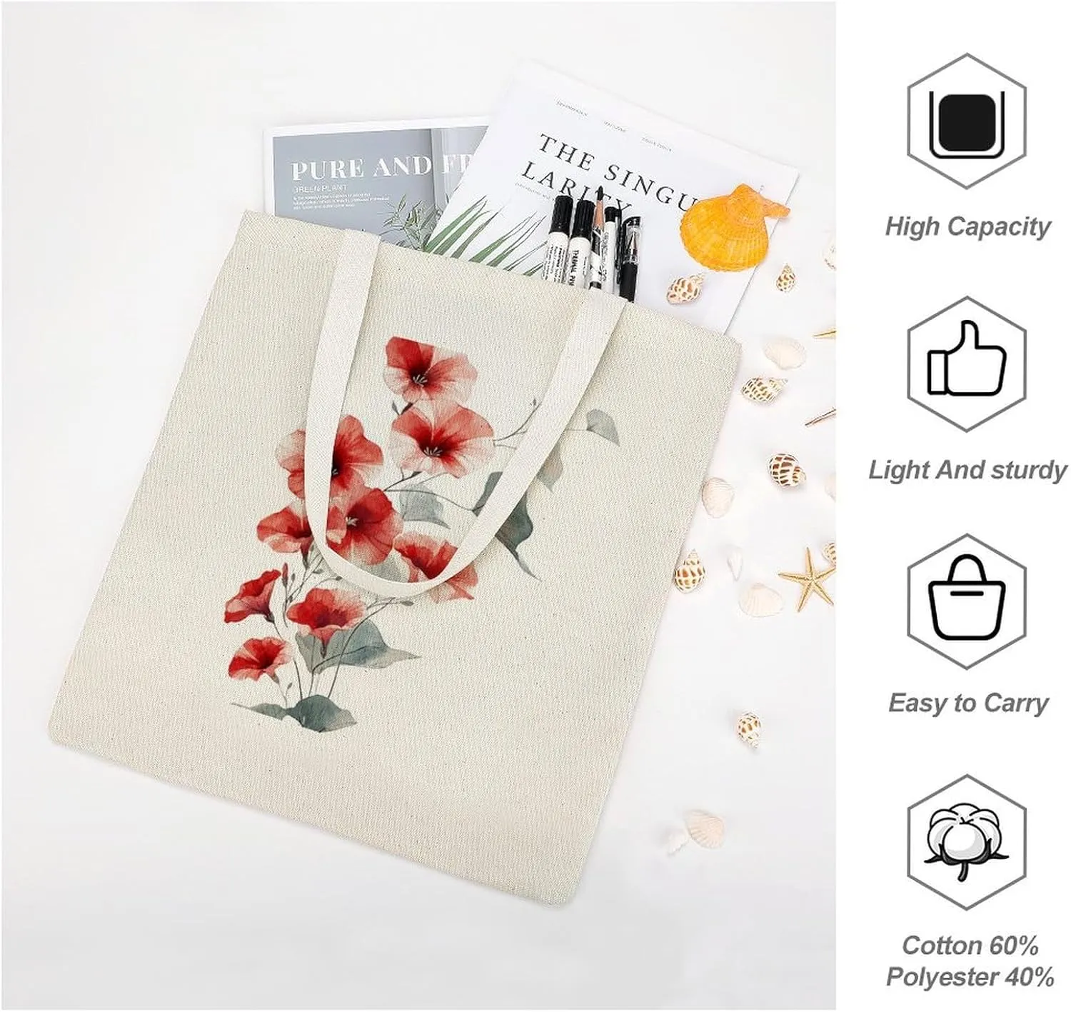 Colorful Butterfly GraffitiSimple And Versatile Canvas Tote Bag, Environmentally Friendly And Durable Shopping Bag