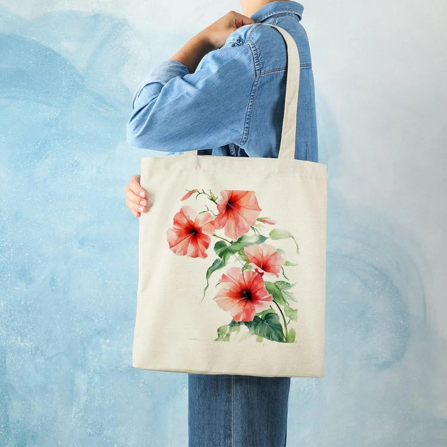 Colorful Butterfly GraffitiSimple And Versatile Canvas Tote Bag, Environmentally Friendly And Durable Shopping Bag