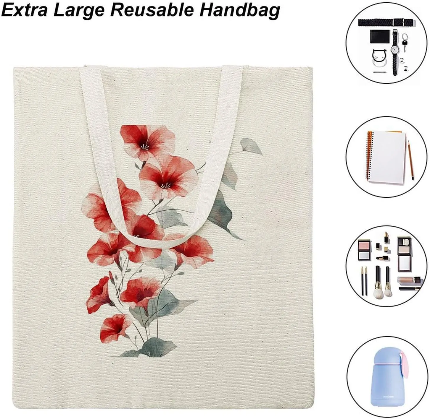 Colorful Butterfly GraffitiSimple And Versatile Canvas Tote Bag, Environmentally Friendly And Durable Shopping Bag