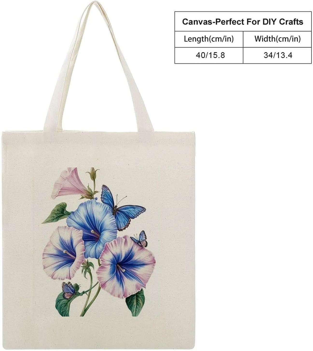 Colorful Butterfly GraffitiSimple And Versatile Canvas Tote Bag, Environmentally Friendly And Durable Shopping Bag