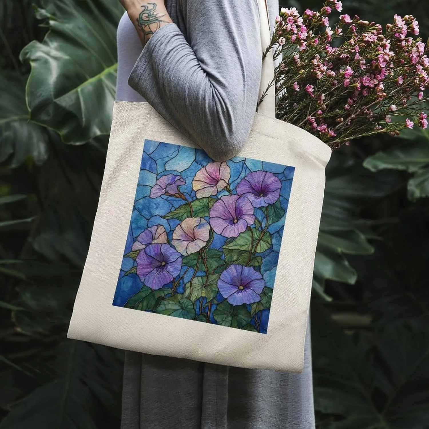 Colorful Butterfly GraffitiSimple And Versatile Canvas Tote Bag, Environmentally Friendly And Durable Shopping Bag