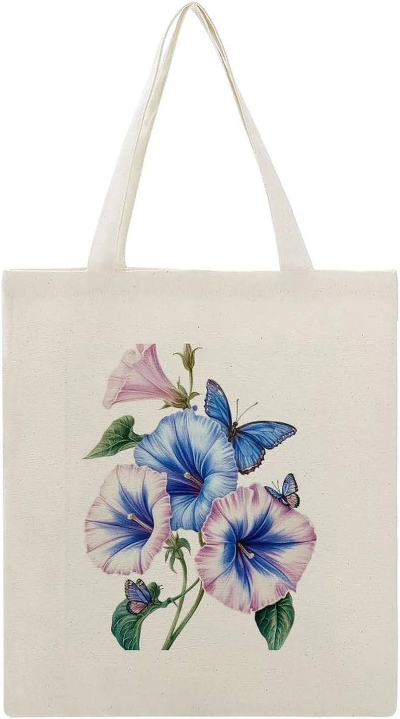 Colorful Butterfly GraffitiSimple And Versatile Canvas Tote Bag, Environmentally Friendly And Durable Shopping Bag