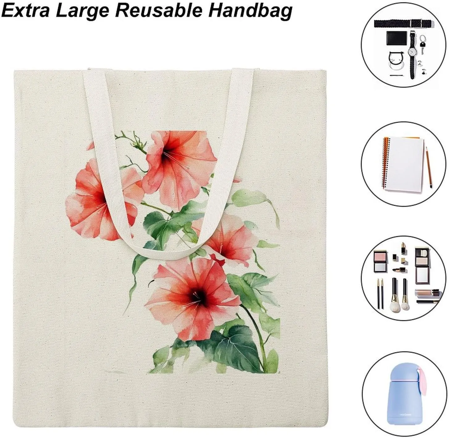 Colorful Butterfly GraffitiSimple And Versatile Canvas Tote Bag, Environmentally Friendly And Durable Shopping Bag