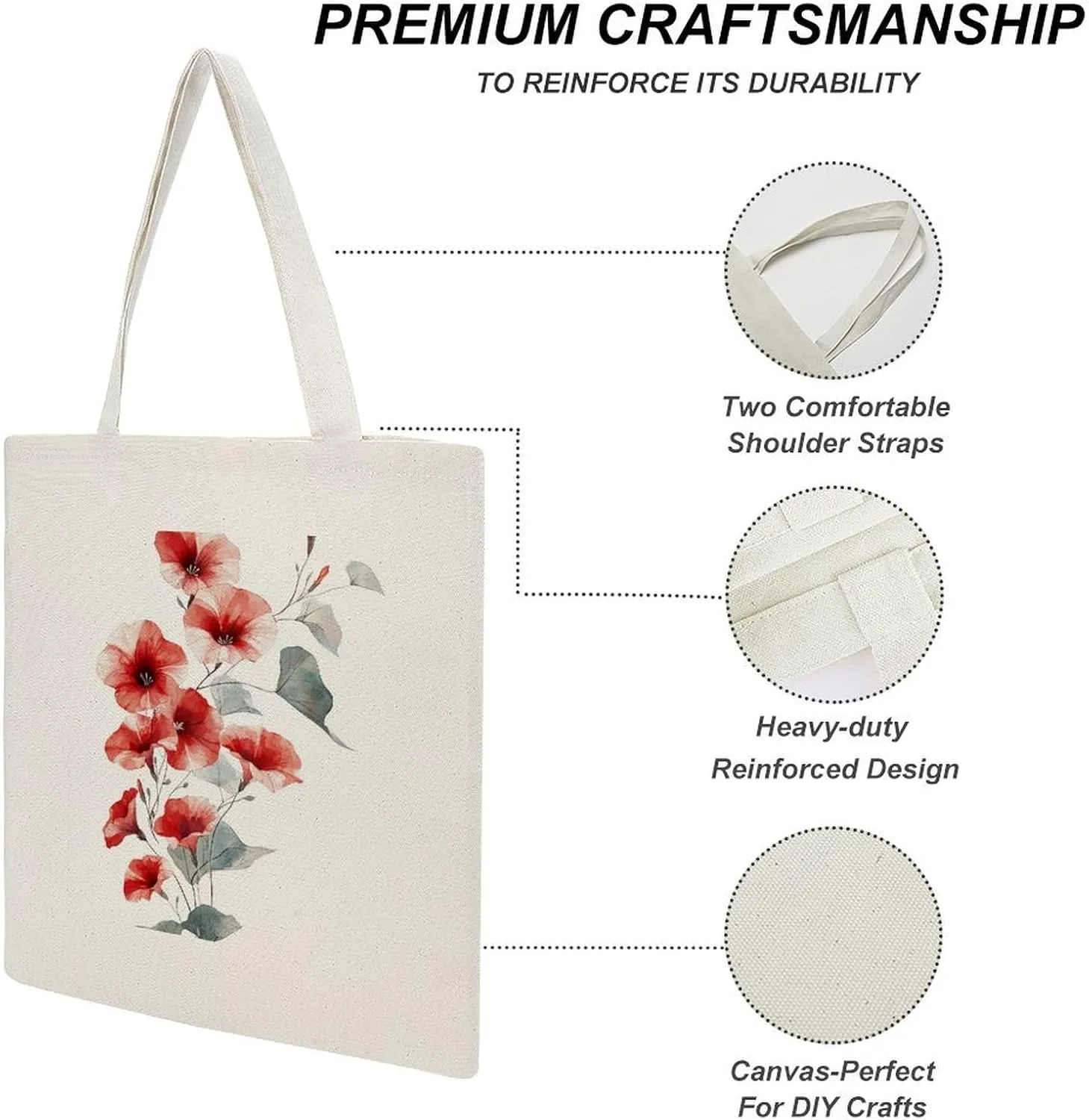 Colorful Butterfly GraffitiSimple And Versatile Canvas Tote Bag, Environmentally Friendly And Durable Shopping Bag