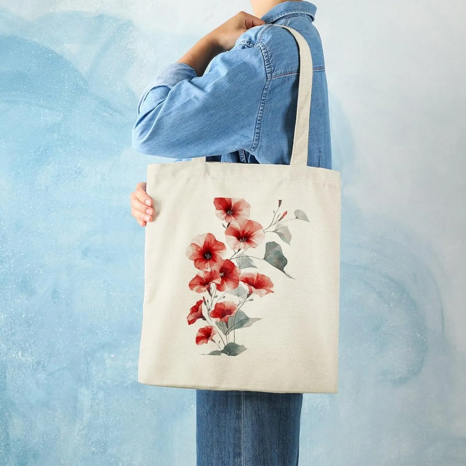 Colorful Butterfly GraffitiSimple And Versatile Canvas Tote Bag, Environmentally Friendly And Durable Shopping Bag