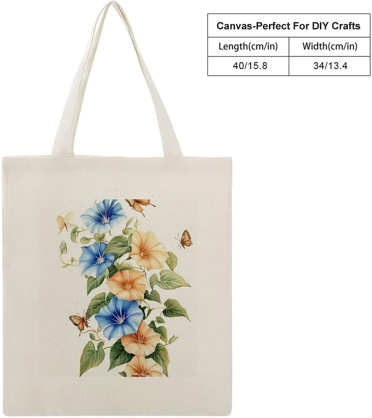 Colorful Butterfly GraffitiSimple And Versatile Canvas Tote Bag, Environmentally Friendly And Durable Shopping Bag
