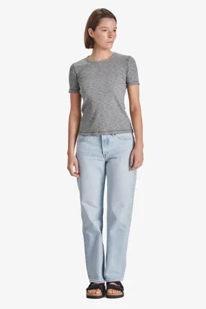 Commoners - Womens Base Ribbed SS Tee - Dark Marle